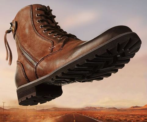 Lace Up Mens Ankle Boots Wear Resistant Casual Mens Leather Cowboy Boots