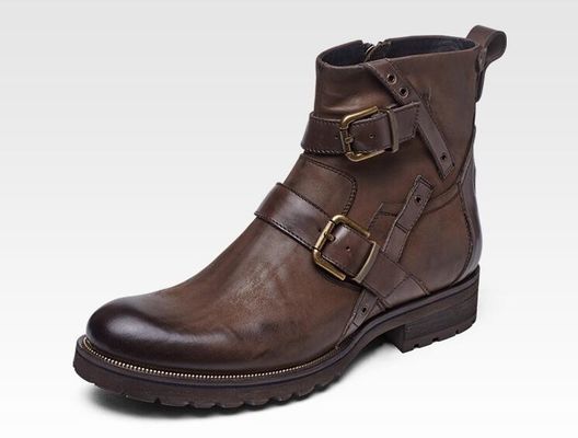 Genuine Leather British Retro Mens Martin Boots / Trendy Chelsea Boots