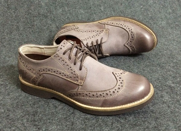 OEM Oxford Style Men Business Casual Shoes , Genuine Leather Lace Up Derby Shoes