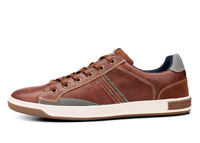 Leather Stitching Mens Lace Up Sneakers Casual Mens Slip On Oxford Shoes For Summer