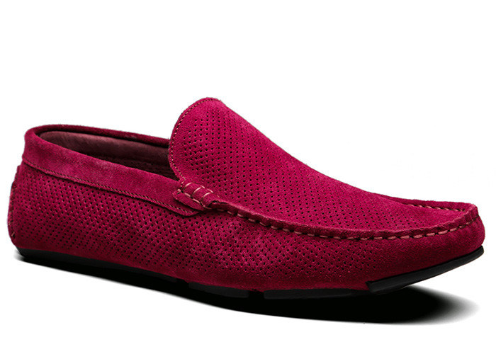 Summer Hollow Outs Mens Suede Casual Loafers , Leather Loafers