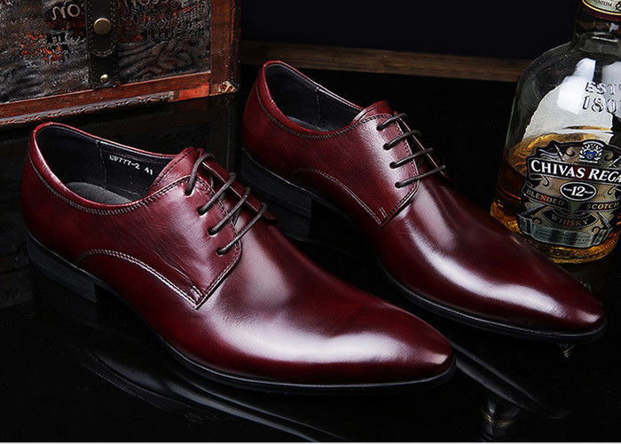 Romantic Soft Leather Men'S Wedding Dress Shoes Pure Color Brush Off British Style