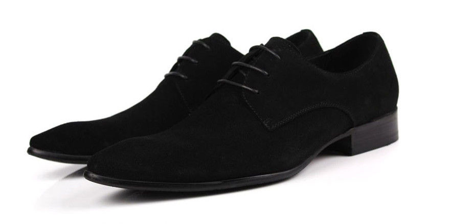 Classic PU Suede Upper Men Formal Dress Shoes Oxfords Style Mens Black Casual Shoes