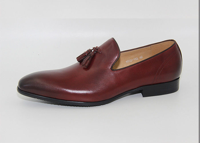 Tassel Low Heel Wedding Shoes Loafers Style Bullock Round Toe Handmade Oxford Shoes
