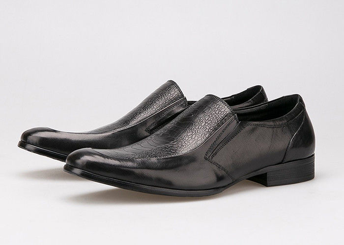 Slip On Round Toe Men Formal Dress Shoes Oxford Style Full Grain Leather Dress Shoes