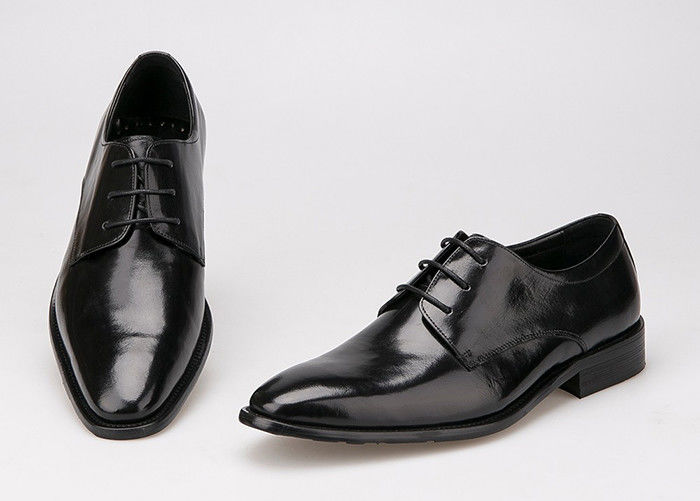 Flats Men Formal Dress Shoes Black Genuine Leather Lace Up Shoes For Business Office