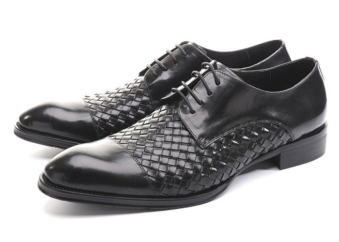 Business BV Oxfords Mens Casual Dress Shoes , Mens Black Lace Up Shoes For Party