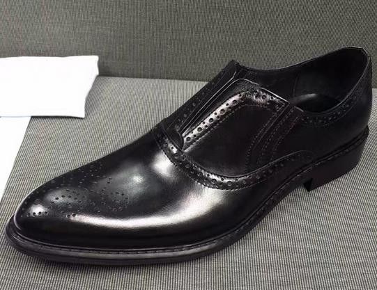 Broguing Pointed - End Slip On Men's Formal Dress Shoes / Work Carving Dress Shoes