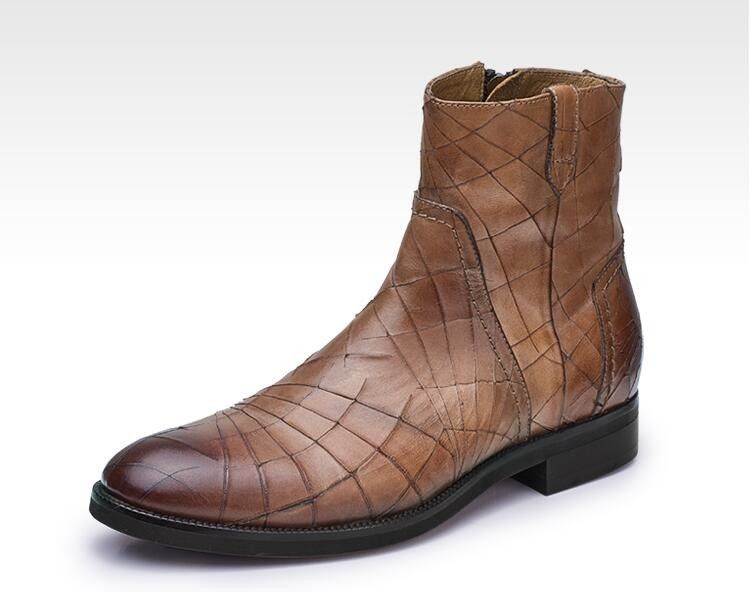 Winter Classic Mens Leather Casual Shoes Normal Size Lace Up Mens Suede Ankle Boots