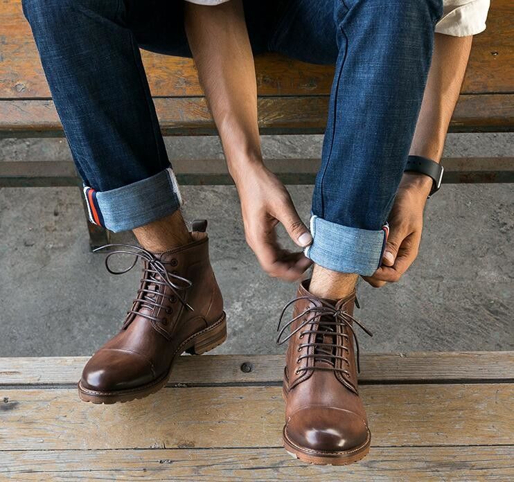 Round Toe Elevator Men Shoes Breathable Genuine Leather Casual Shoes For Winter