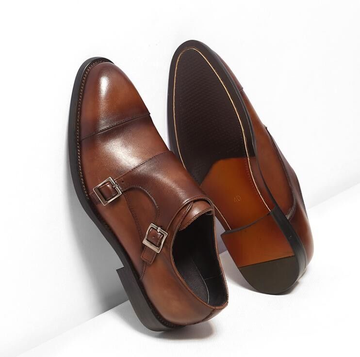 Classical Mens Lace Up Dress Shoes For Wedding , Round Toe Men'S Black Derby Shoes