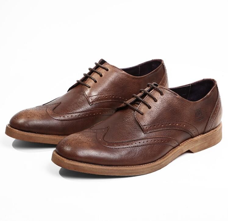 Comfortable Derby Mens Leather Casual Shoes , Breathable Soft Sole Shoes For Adults