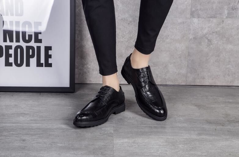 Black Slip on Round Toe Men Formal Dress Shoes Spring / Autumn Comfortable