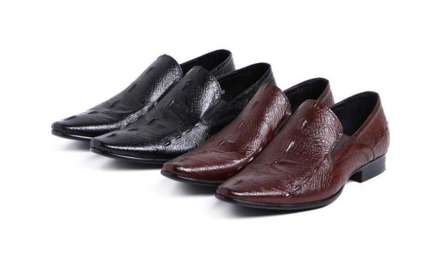 Normal Size Carved Mens Leather Dress Shoes , Pointed Toe Leisure Shoes