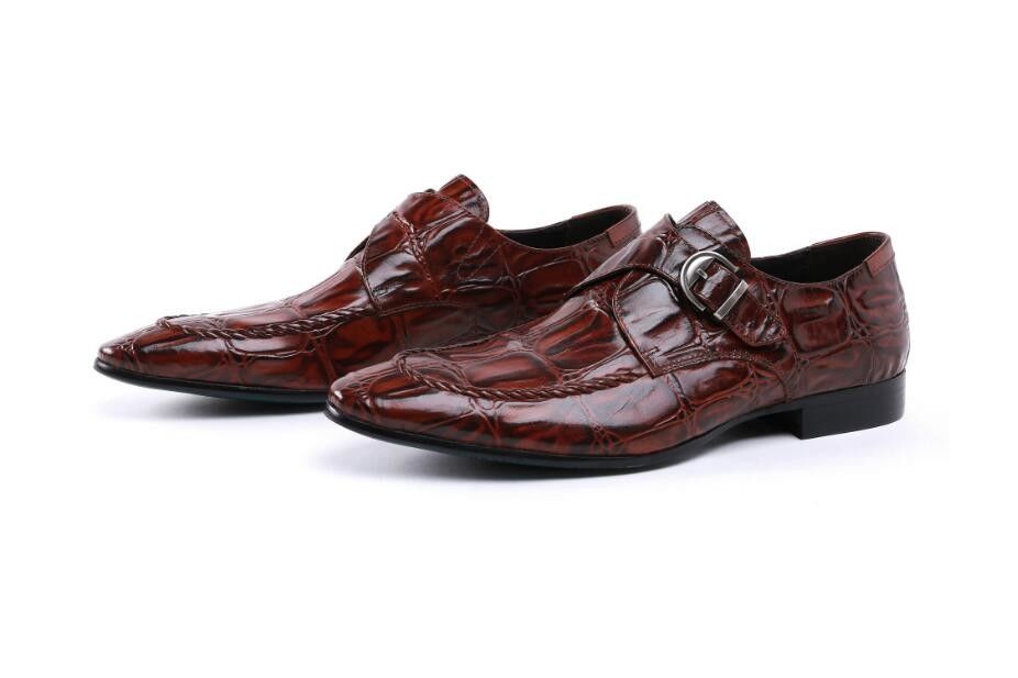 Handmade Bright Leather Brogues Formal Brown Business Shoes For Evening Party Wear