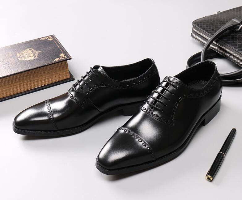Leather Spring / Fall Men'S Wedding Dress Shoes Mens Fashion Goodyear Soles Oxfords