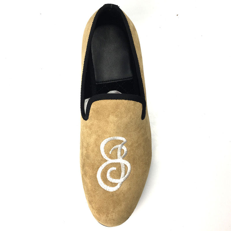 Custom Mens Velvet Loafers Slip On Mens Velvet Dress Slippers For Athletic / Office